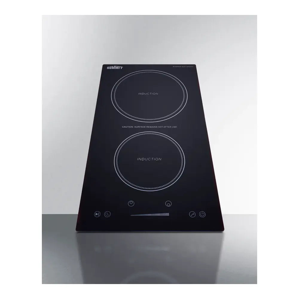 Summit 12" Wide 115v 2-zone Induction Cooktop With Safety Shutoff