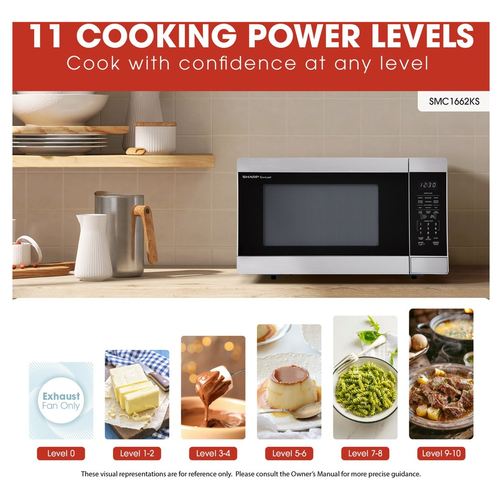 Sharp Sharp 1.6 cu. ft. 1100W Stainless Steel Countertop Microwave Oven