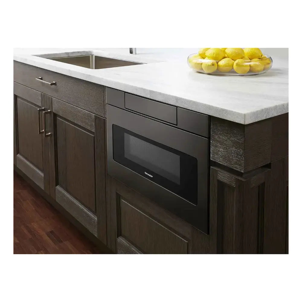 Sharp 24 in. 1.2 cu. ft. 950W Sharp Black Stainless Steel Microwave Drawer Oven