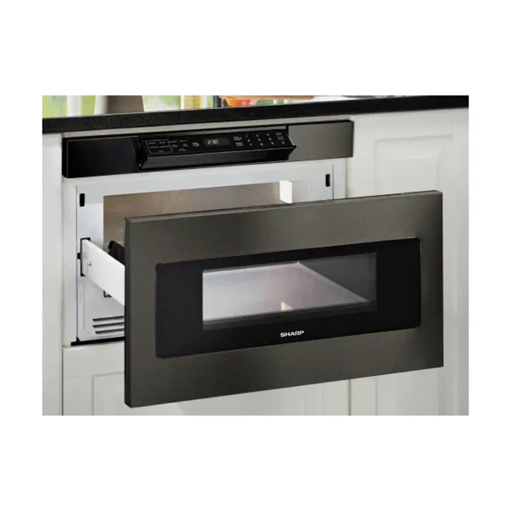 Sharp 24 in. 1.2 cu. ft. 950W Sharp Black Stainless Steel Microwave Drawer Oven