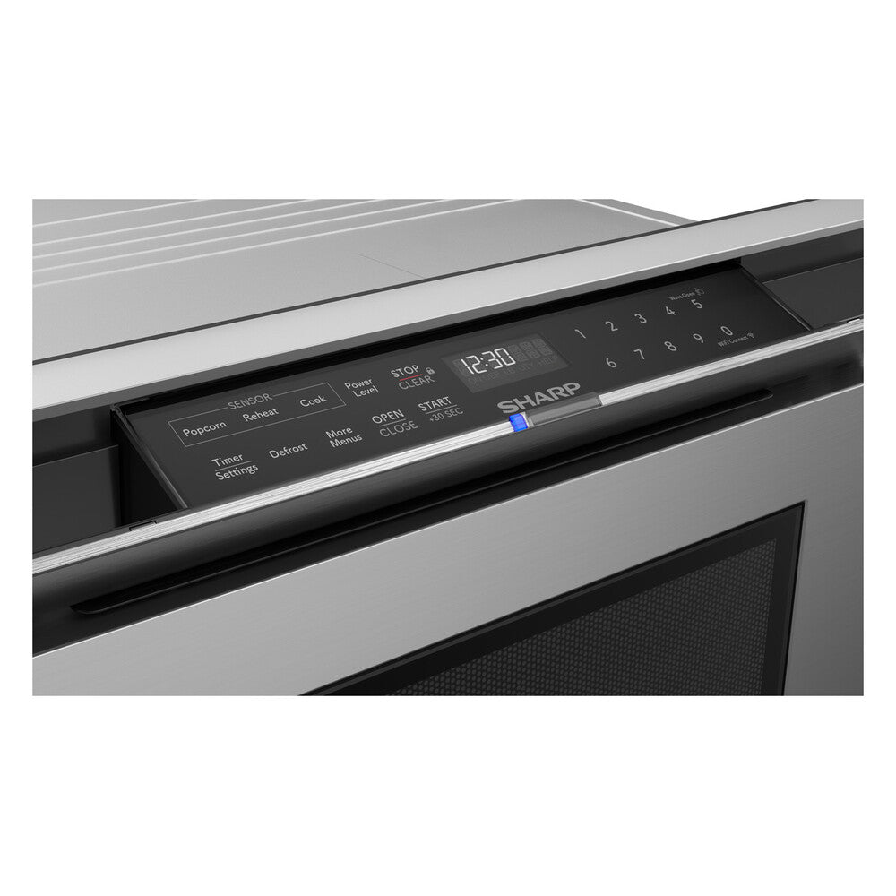 Sharp 24 in. 1.2 cu. ft. 950W Sharp Stainless Steel Smart Easy Wave Open Microwave Dra