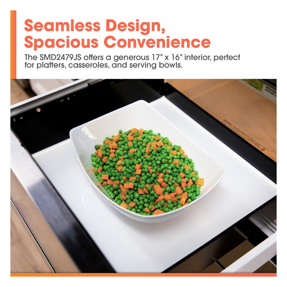 Sharp 24 in. 1.2 cu. ft. 950W Sharp Stainless Steel Smart Easy Wave Open Microwave Dra