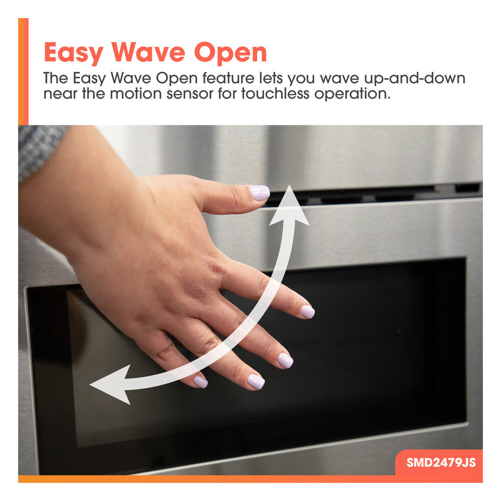 Sharp 24 in. 1.2 cu. ft. 950W Sharp Stainless Steel Smart Easy Wave Open Microwave Dra