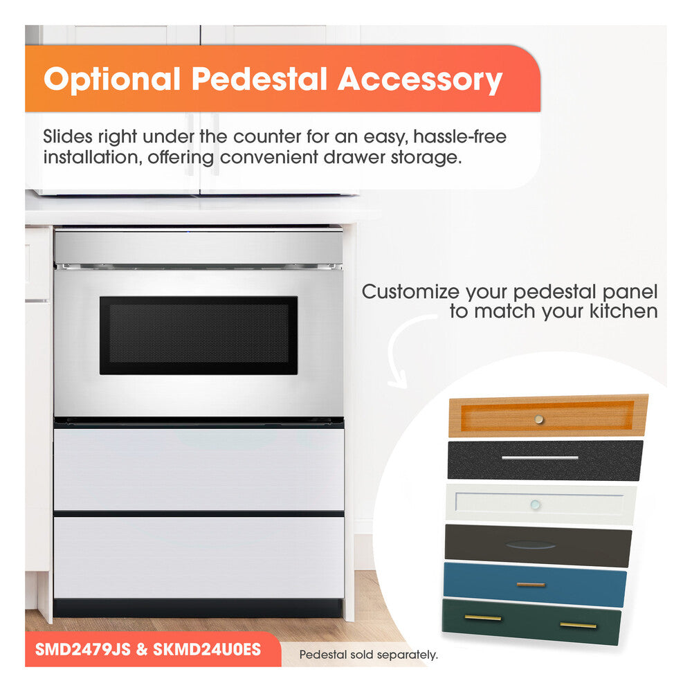 Sharp 24 in. 1.2 cu. ft. 950W Sharp Stainless Steel Smart Easy Wave Open Microwave Dra