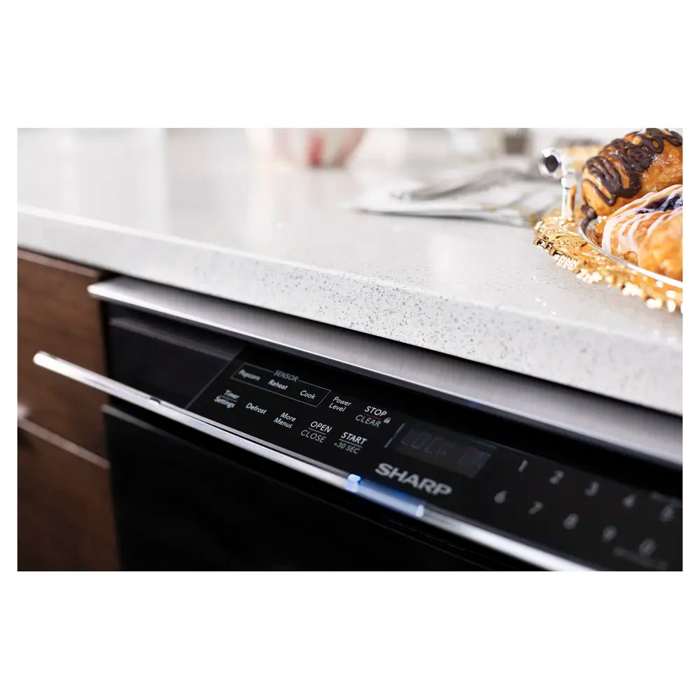 Sharp 24 in. 1.2 cu. ft. 950W Sharp Stainless Steel Smart Easy Wave Open Microwave Dra