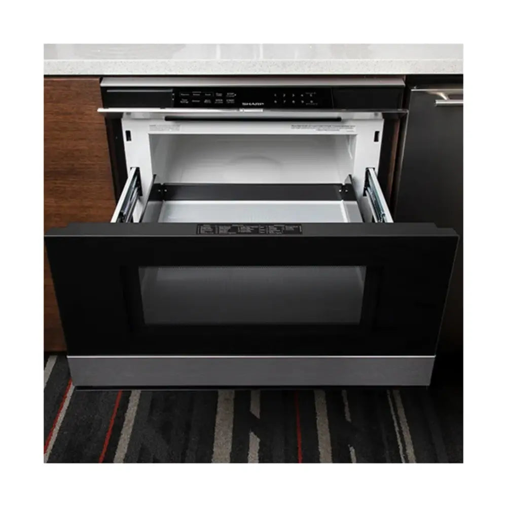 Sharp 24 in. 1.2 cu. ft. 950W Sharp Stainless Steel Smart Easy Wave Open Microwave Dra