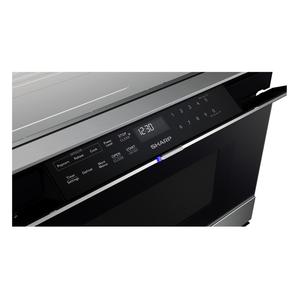 Sharp 24 in. 1.2 cu. ft. 950W Sharp Stainless Steel Smart Easy Wave Open Microwave Dra