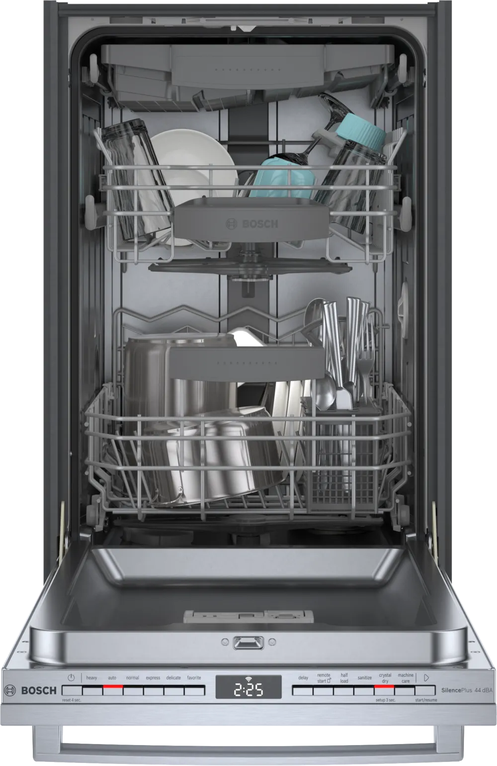 Bosch 800 Series, built-under dishwasher, 17 3/4'', Brushed steel