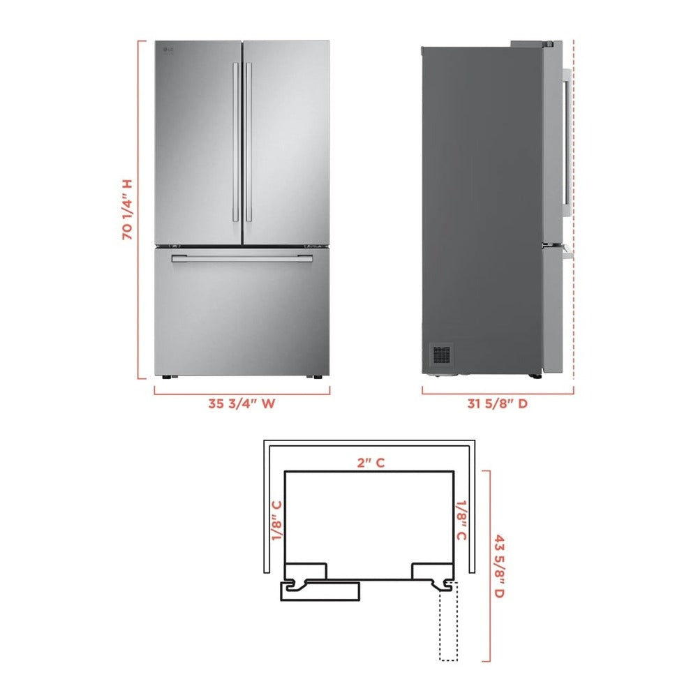 LG Studio LG STUDIO 27 cu. ft. Smart Counter-Depth MAX™ French Door Refrigerator