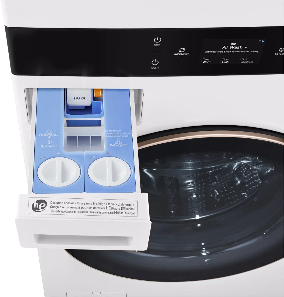 LG Studio LG STUDIO WashTower™ Smart Front Load 5.0 cu. ft. Washer and 7.4 cu. ft. Electri