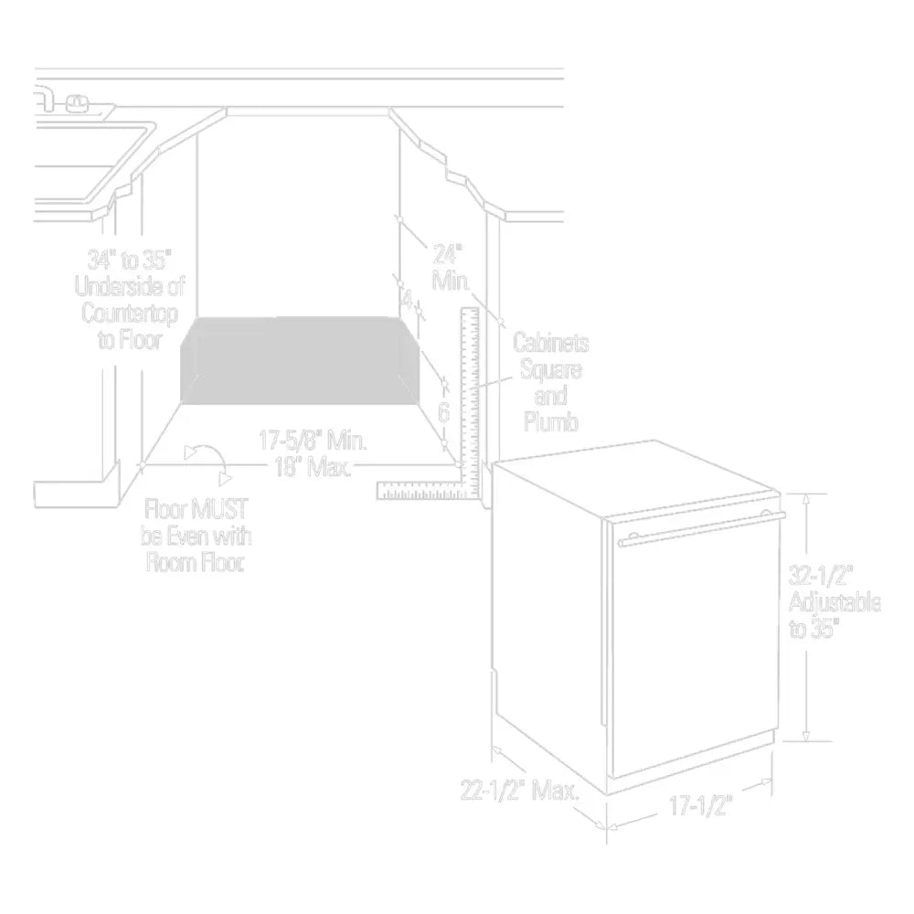 GE Profile 18" Panel-Ready Dishwasher