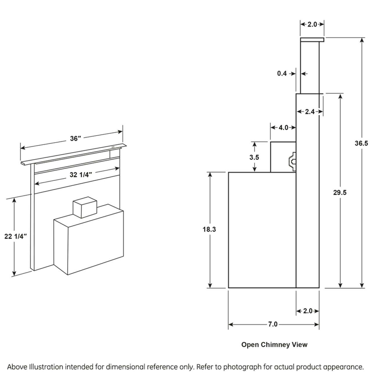 GE Universal 36" Telescopic Downdraft System