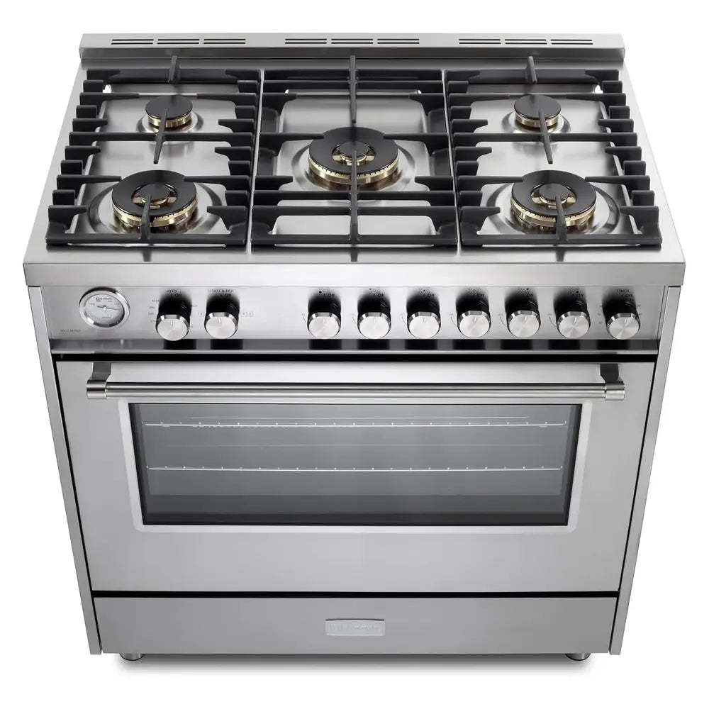 Verona Verona Ultima 36" Dual Fuel Range with 5 Sealed Burners in Stainless Steel