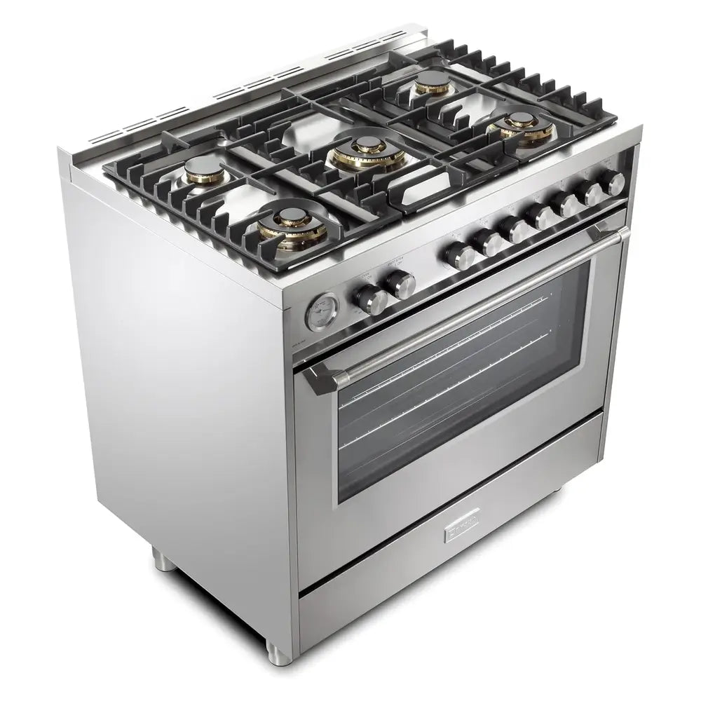 Verona Verona Ultima 36" Dual Fuel Range with 5 Sealed Burners in Stainless Steel
