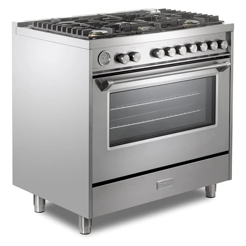 Verona Verona Ultima 36" Dual Fuel Range with 5 Sealed Burners in Stainless Steel
