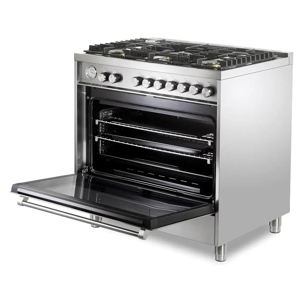 Verona Verona Ultima 36" Dual Fuel Range with 5 Sealed Burners in Stainless Steel