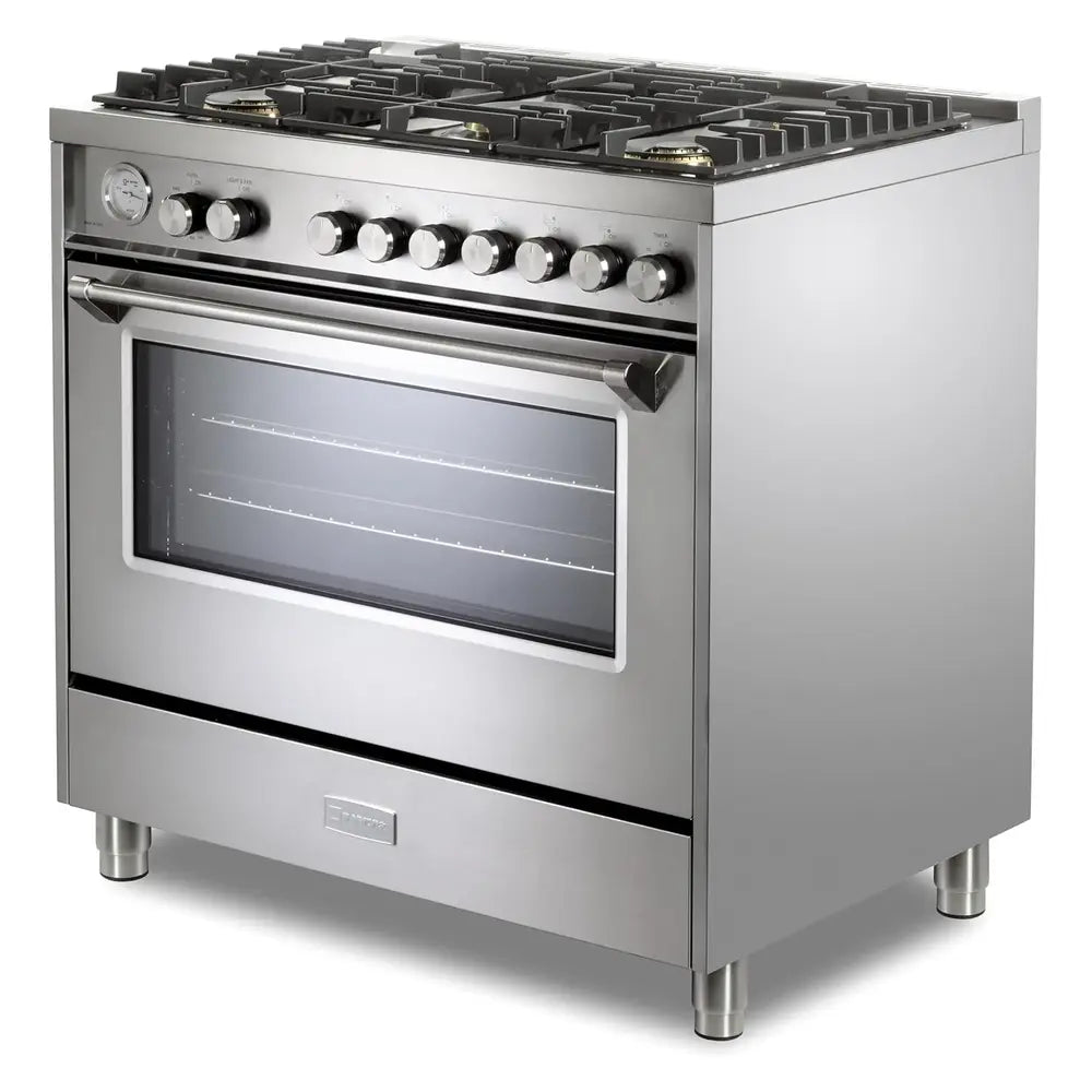 Verona Verona Ultima 36" Dual Fuel Range with 5 Sealed Burners in Stainless Steel