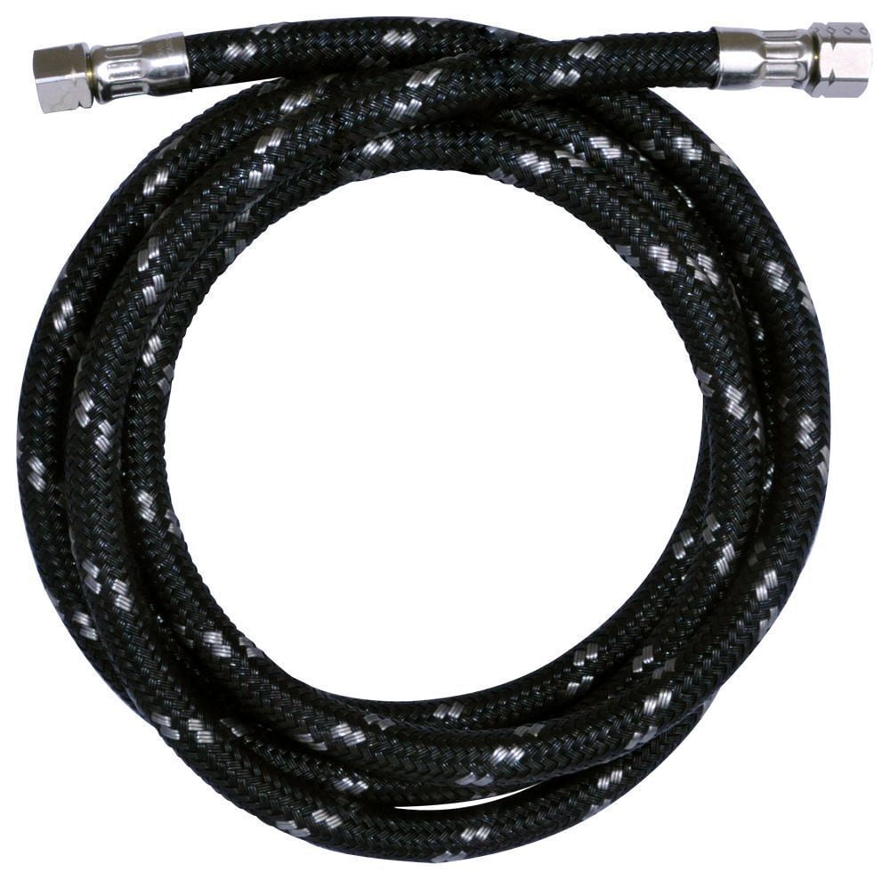Whirlpool Refrigerator Water Line Installation Kit, Black, with (1) 7'L industrial braided