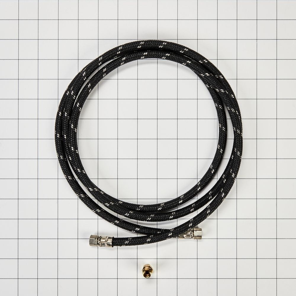 Whirlpool Refrigerator Water Line Installation Kit, Black, with (1) 7'L industrial braided