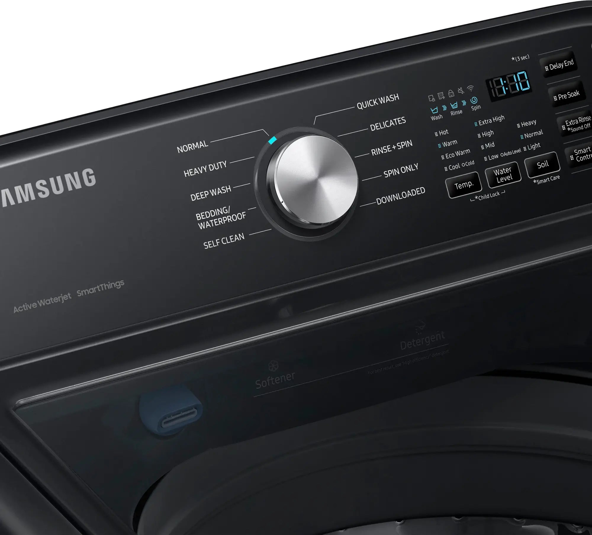 Samsung 4.7 cu. ft. Large Capacity Smart Top Load Washer with Active WaterJet in Brushed