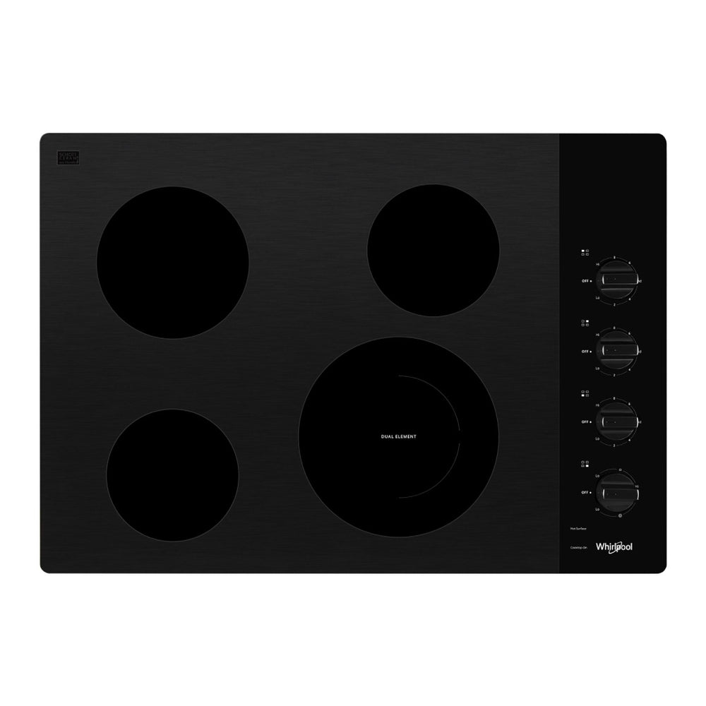 Whirlpool 30-inch Electric Ceramic Glass Cooktop with Dual Radiant Element