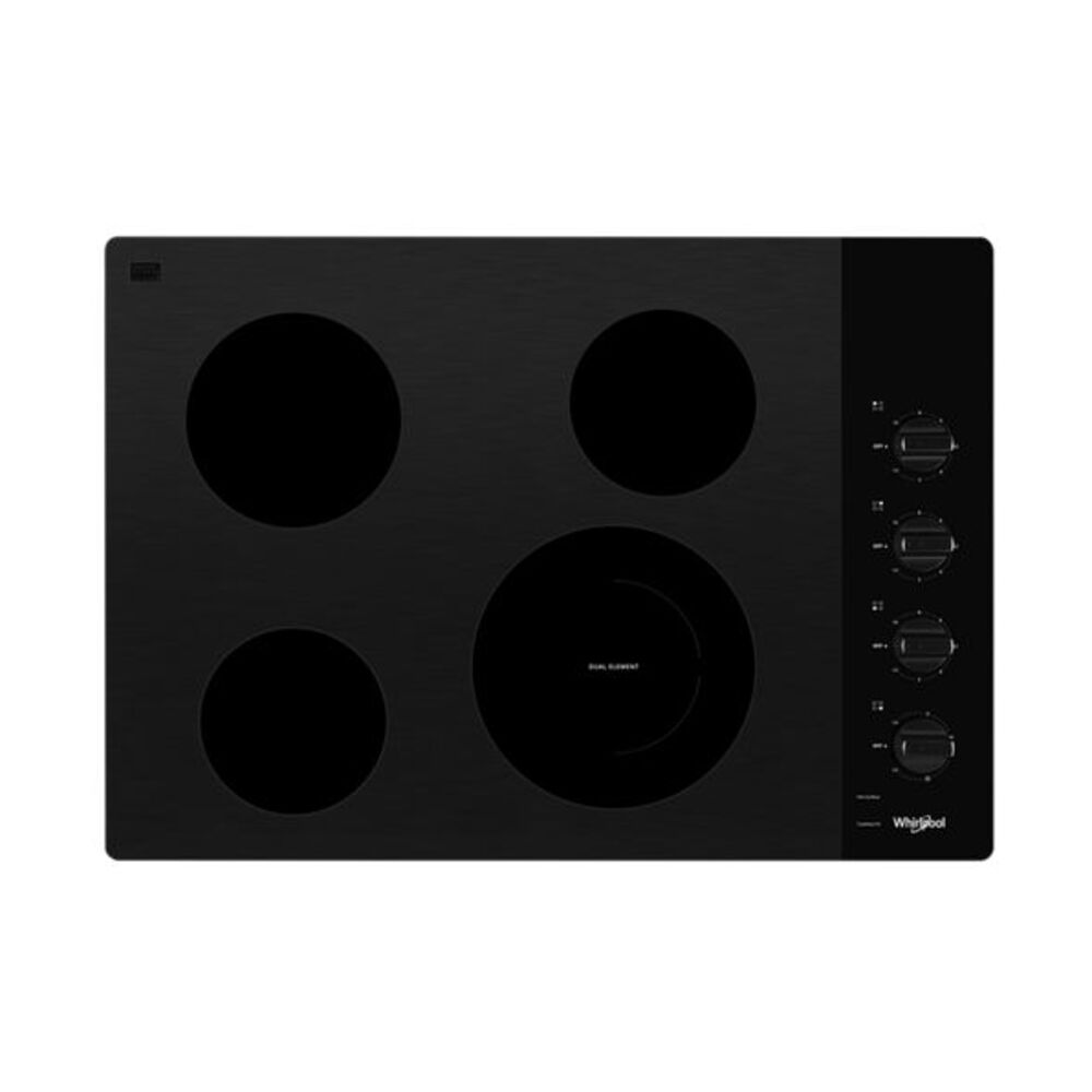 Whirlpool 30-inch Electric Ceramic Glass Cooktop with Dual Radiant Element