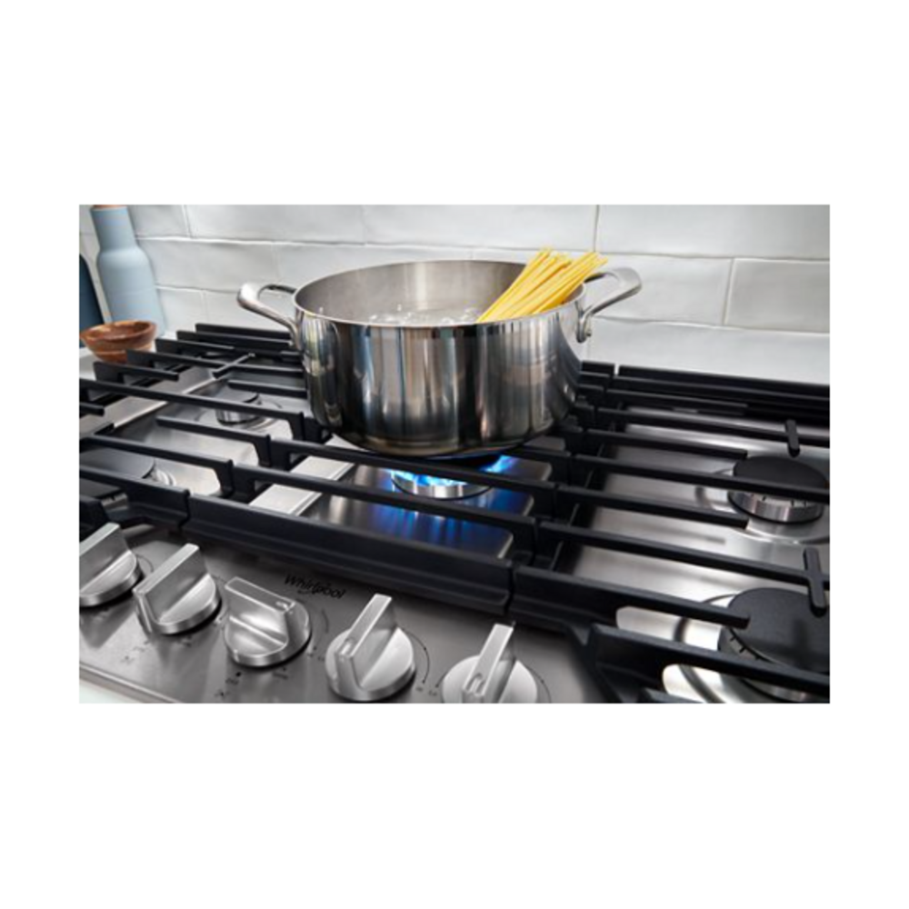 Whirlpool 36-inch Gas Cooktop with 5 Burners and EZ-2-Lift™ Hinged Cast-Iron Grates