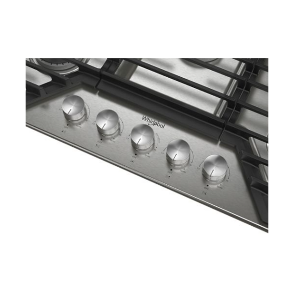 Whirlpool 36-inch Gas Cooktop with 5 Burners and EZ-2-Lift™ Hinged Cast-Iron Grates