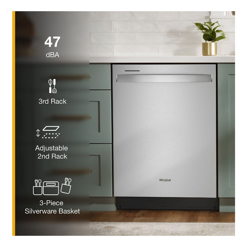 Whirlpool 24 Stainless Steel Dishwasher with AI Intelligent Wash - 47 dBA
