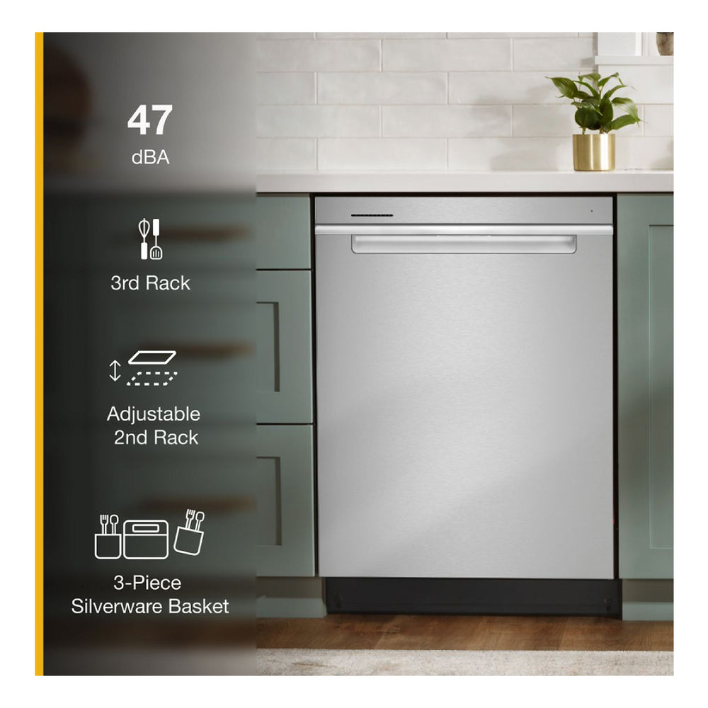 Whirlpool 24 Stainless Steel Dishwasher with AI Intelligent Wash - 47 dBA