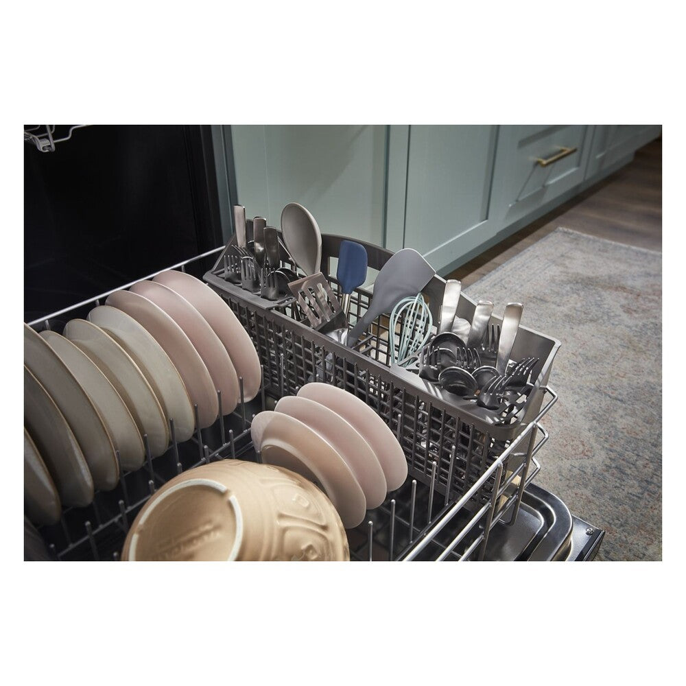 Whirlpool Eco Series Quiet Dishwasher with a washing 3rd Rack & Water Repellent Silverware