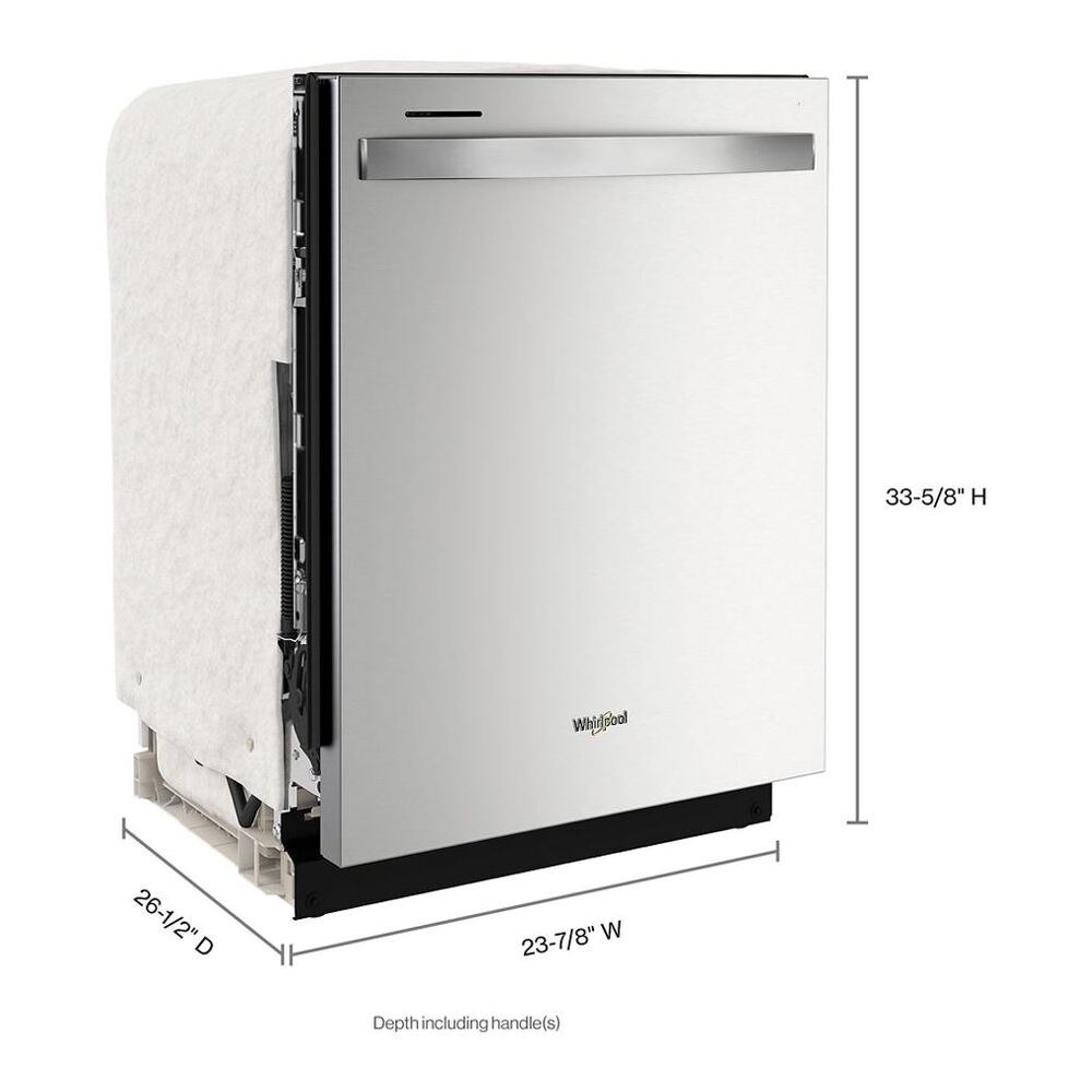 Whirlpool Eco Series Quiet Dishwasher with a washing 3rd Rack & Water Repellent Silverware