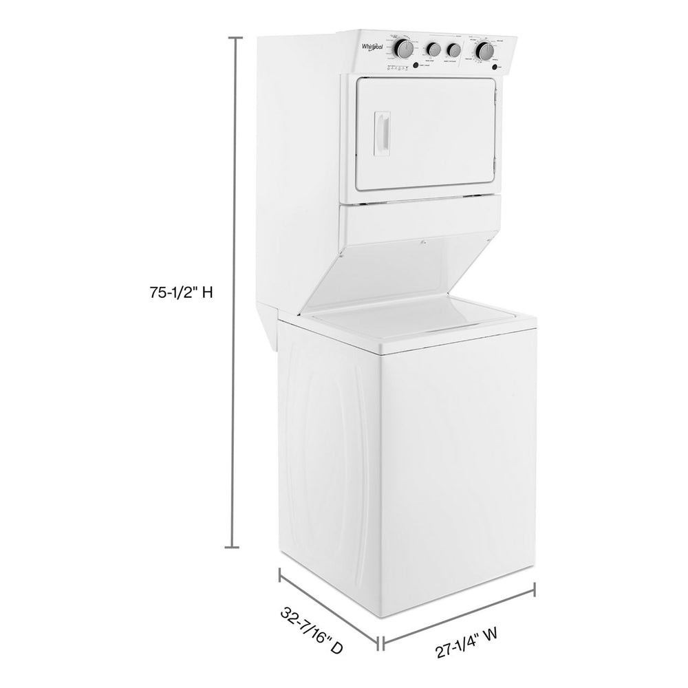 Whirlpool 3.5 cu.ft Electric Stacked Laundry Center 9 Wash cycles and AutoDry™