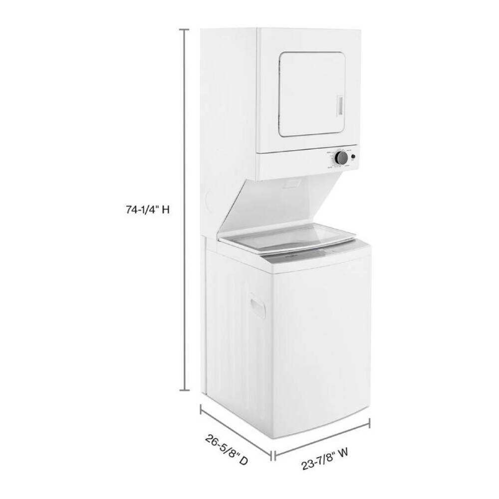Whirlpool 1.6 cu.ft, 120V/20A Electric Stacked Laundry Center with 6 Wash cycles and Wrink