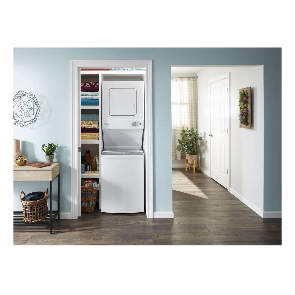 Whirlpool 1.6 cu.ft, 120V/20A Electric Stacked Laundry Center with 6 Wash cycles and Wrink