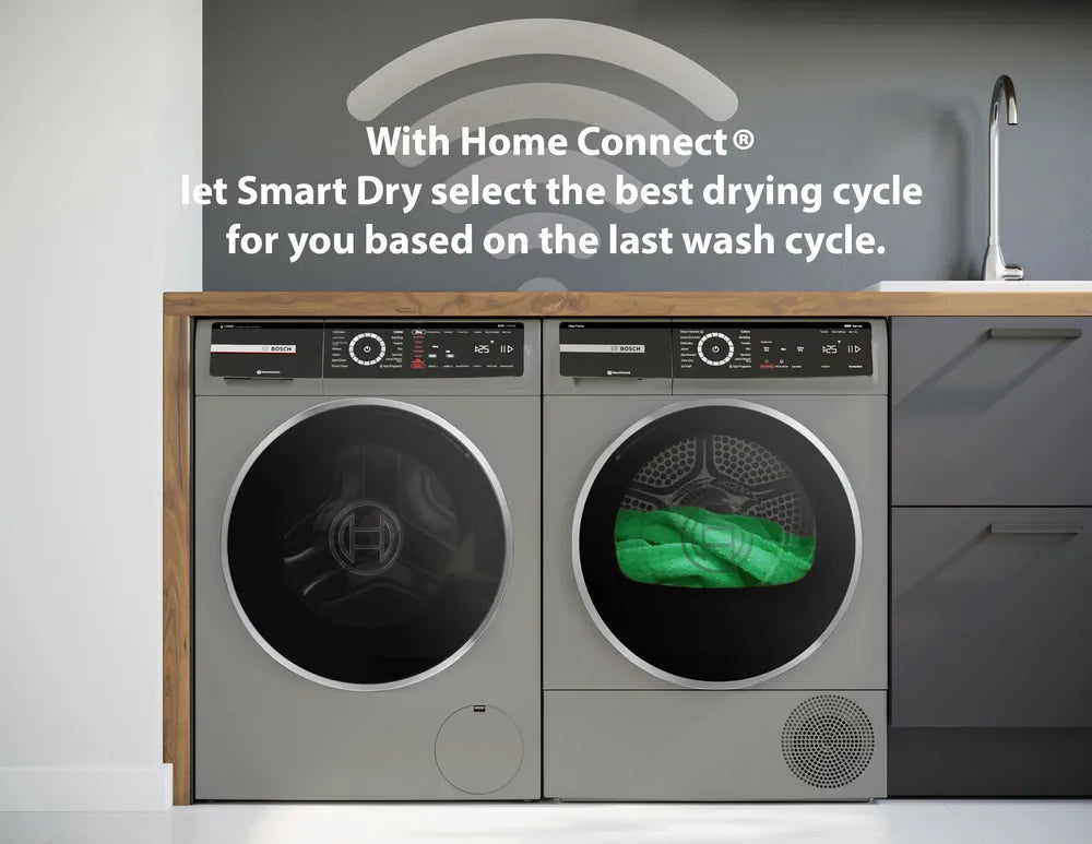 Bosch 800 Series Compact Washer max. 1600 rpm, Pearl Steel