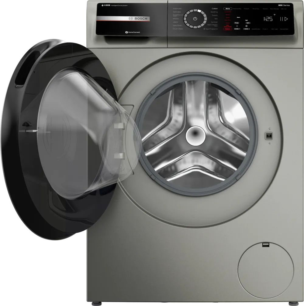 Bosch 800 Series Compact Washer max. 1600 rpm, Pearl Steel