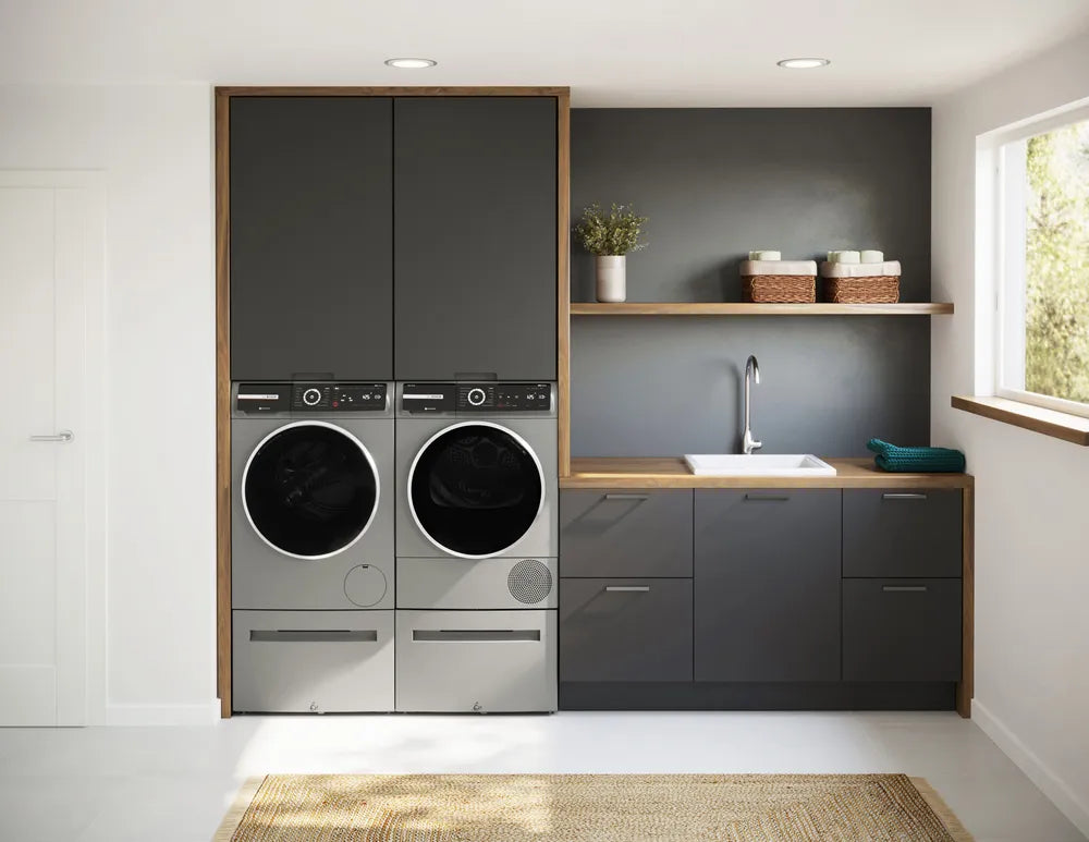 Bosch 800 Series Compact Washer max. 1600 rpm, Pearl Steel