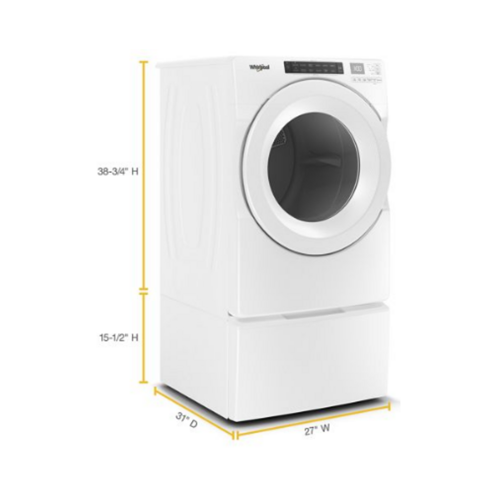 Whirlpool 7.4 cu.ft Front Load Long Vent Gas Dryer with Intuitive Controls