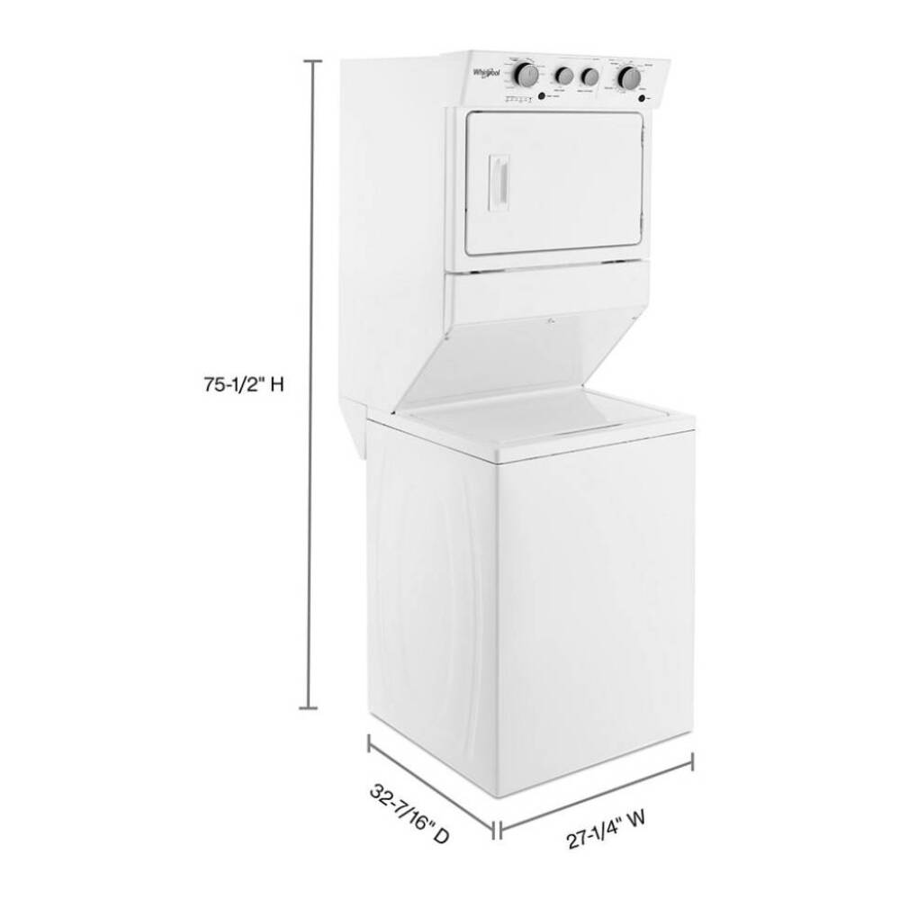 Whirlpool 3.5 cu.ft Gas Stacked Laundry Center 9 Wash cycles and AutoDry™