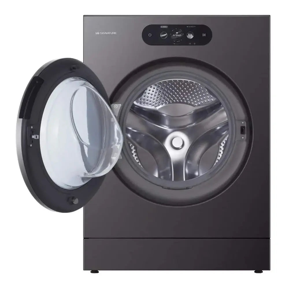 LG Signature 5.8 CU FT. 29IN WASHER WITH TURBOWASH360 FULL TOUCH LCD SCREENAI BRUSHED BLACK S