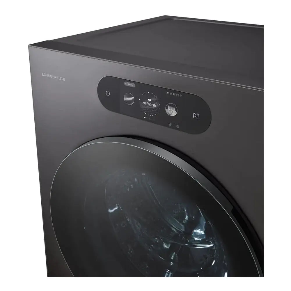 LG Signature 5.8 CU FT. 29IN WASHER WITH TURBOWASH360 FULL TOUCH LCD SCREENAI BRUSHED BLACK S