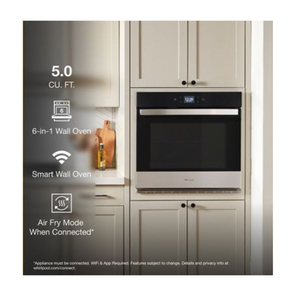 Whirlpool 30-Inch Single Wall Oven with Air Fry When Connected - 5.0 Cu. Ft.