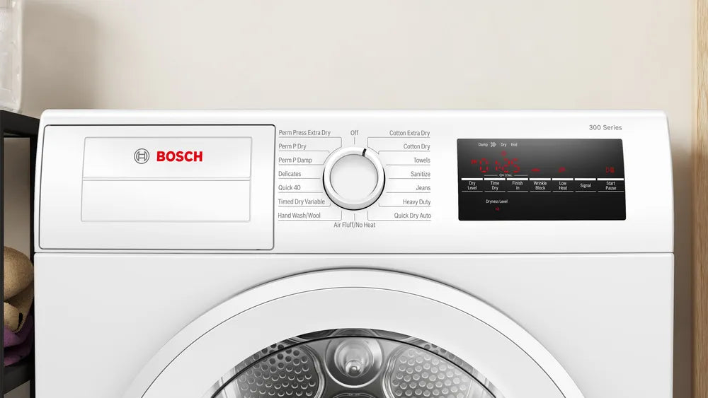 Bosch 300 Series, condenser tumble dryer, White