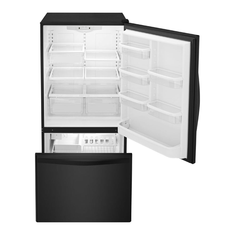 Whirlpool 33-inches wide Bottom-Freezer Refrigerator with SpillGuard™ Glass Shelves - 22 c