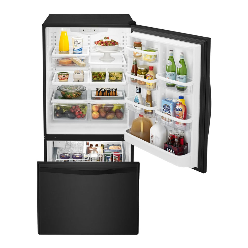 Whirlpool 33-inches wide Bottom-Freezer Refrigerator with SpillGuard™ Glass Shelves - 22 c