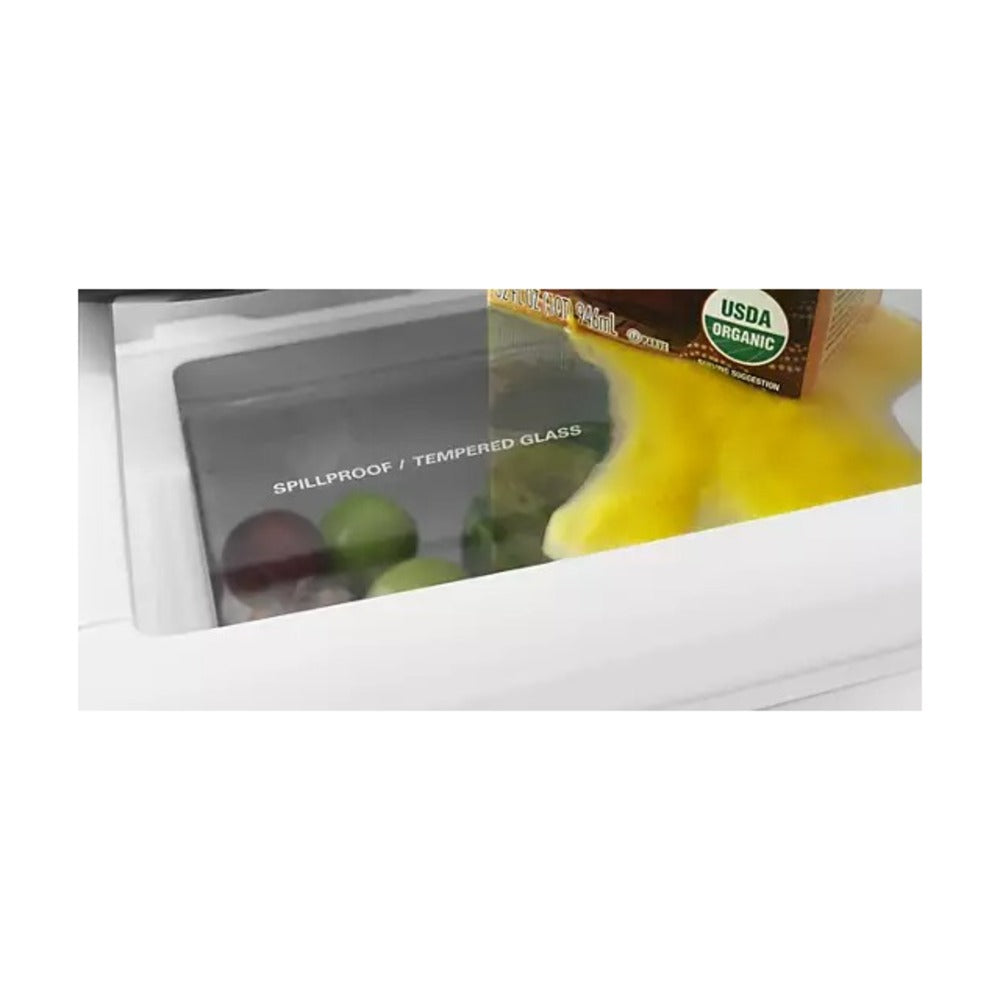 Whirlpool 33-inches wide Bottom-Freezer Refrigerator with SpillGuard™ Glass Shelves - 22 c