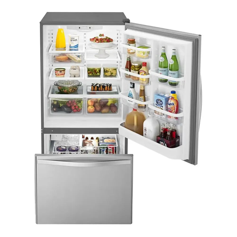 Whirlpool 30-inches wide Bottom-Freezer Refrigerator with SpillGuard™ Glass Shelves - 18.7
