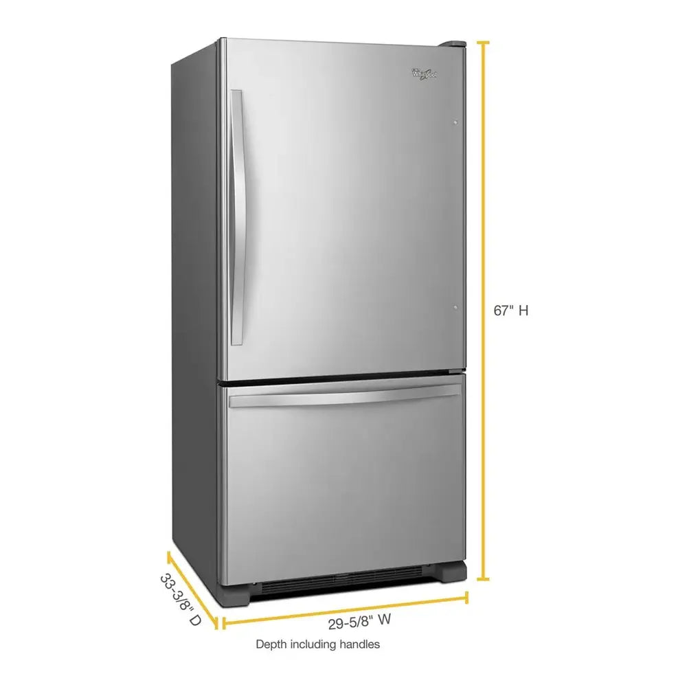 Whirlpool 30-inches wide Bottom-Freezer Refrigerator with SpillGuard™ Glass Shelves - 18.7