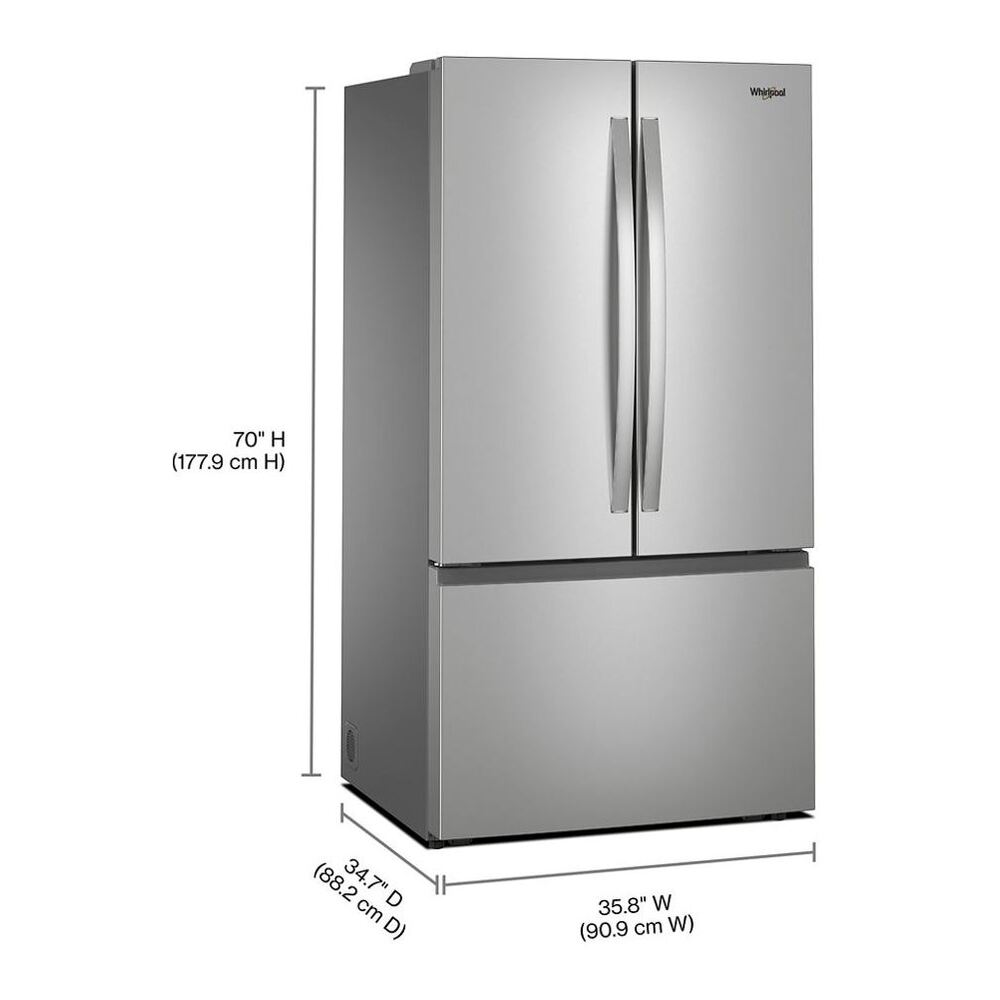 Whirlpool 36-Inch French Door Refrigerator with Interior Water Dispenser - 31 cu. ft.
